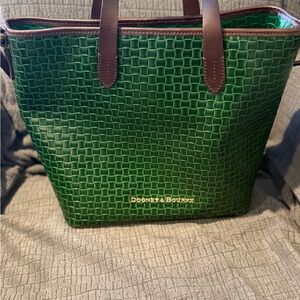 Dooney & Bourke Green Woven Embossed Liliana Tote
